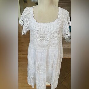 Tempo Paris White Lace Cotton Dress - NWT